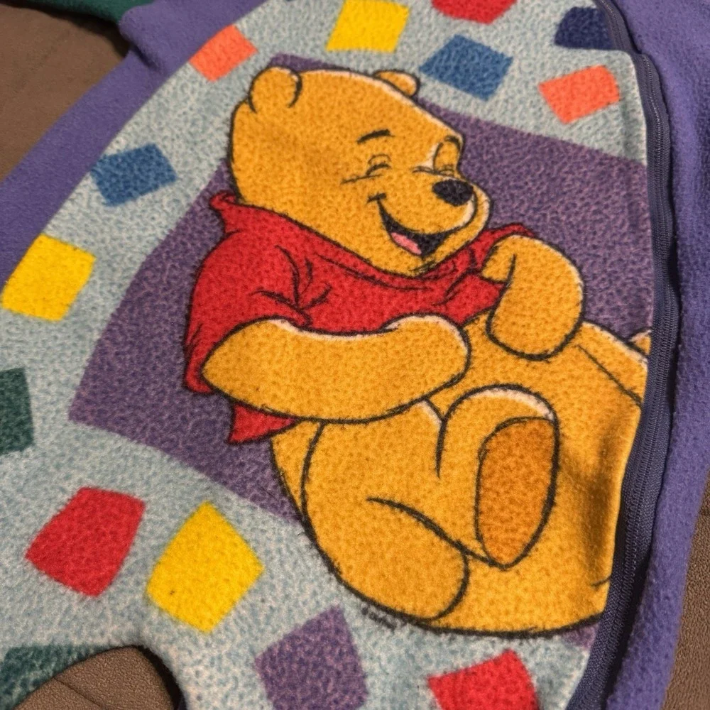 Vintage Winnie the Pooh Toddler Sz 2 Fleece One Piece Pajamas Read‎ Desc.